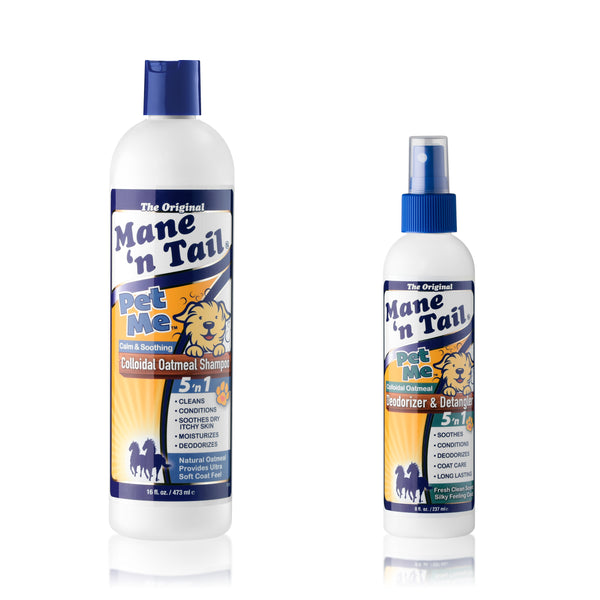 Pet Me For Pets Colloidal Oatmeal Shampoo or Brightening with Deodorizer Spray 2 Pack