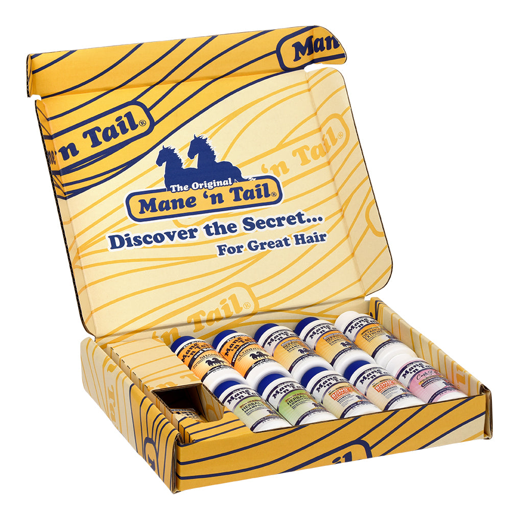 Mane 'n Tail Textured Hair Care Sampler Gift Box Trial Size Shampoos Conditioners and Detanglers (11 Piece Set)