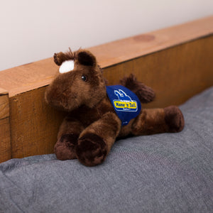 Chestnut Horse with Mane 'n Tail Blue Saddle