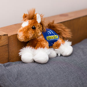 Fluffy Copper Horse with Mane 'n Tail Blue Bandana