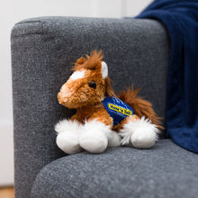 Load image into Gallery viewer, Fluffy Copper Horse with Mane &#39;n Tail Blue Bandana
