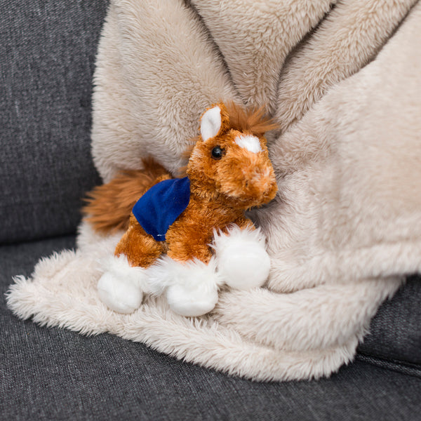 Fluffy Copper Horse with Mane 'n Tail Blue Bandana