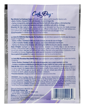 Load image into Gallery viewer, Back of the 1.5 oz Curls Day Curl Defining Cream in a purple branded Mane n Tail packette
